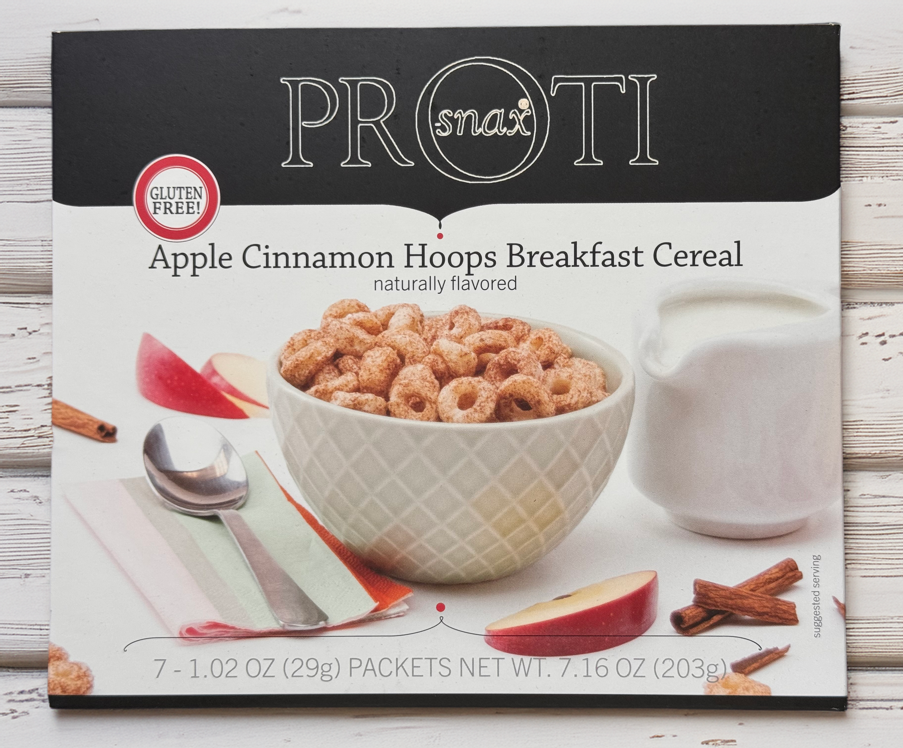 Proti Apple Cinnamon Hoops Breakfast Cereal - 7 packets/box
