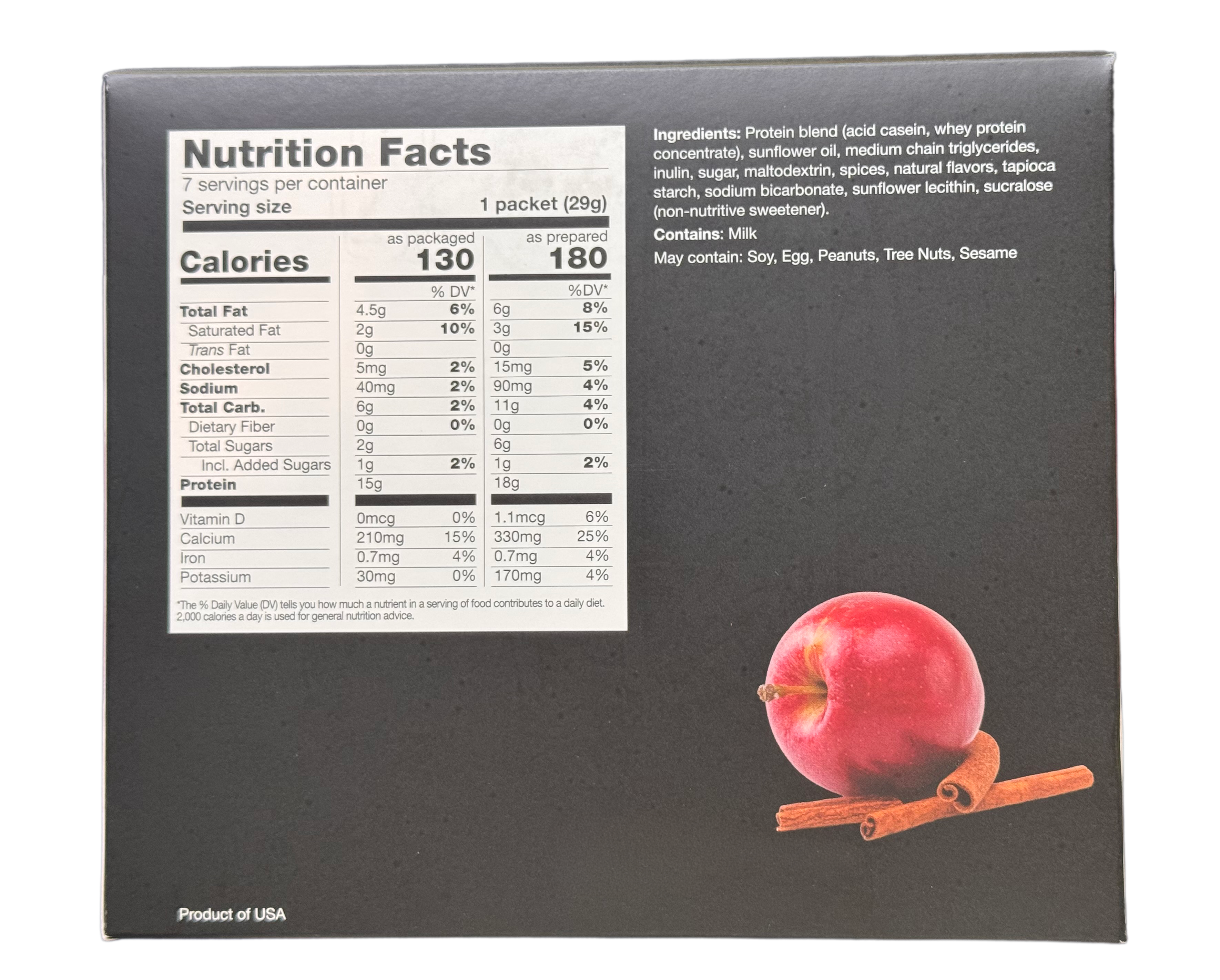 Proti Apple Cinnamon Hoops Breakfast Cereal - 7 packets/box