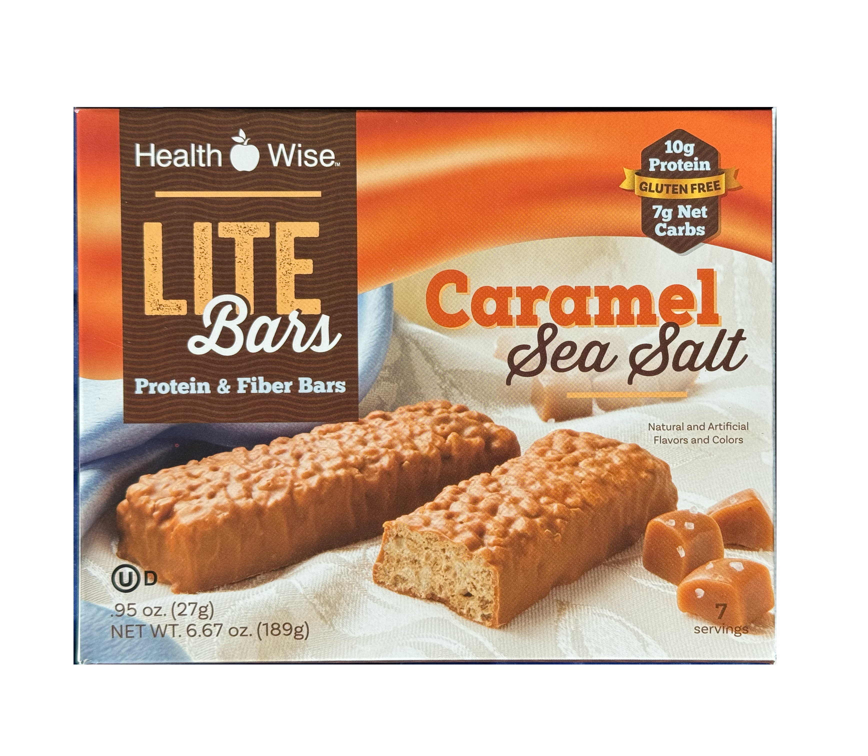 Healthwise Protein & Fiber Lite Bars - Caramel Sea Salt, 7 Bars/Box