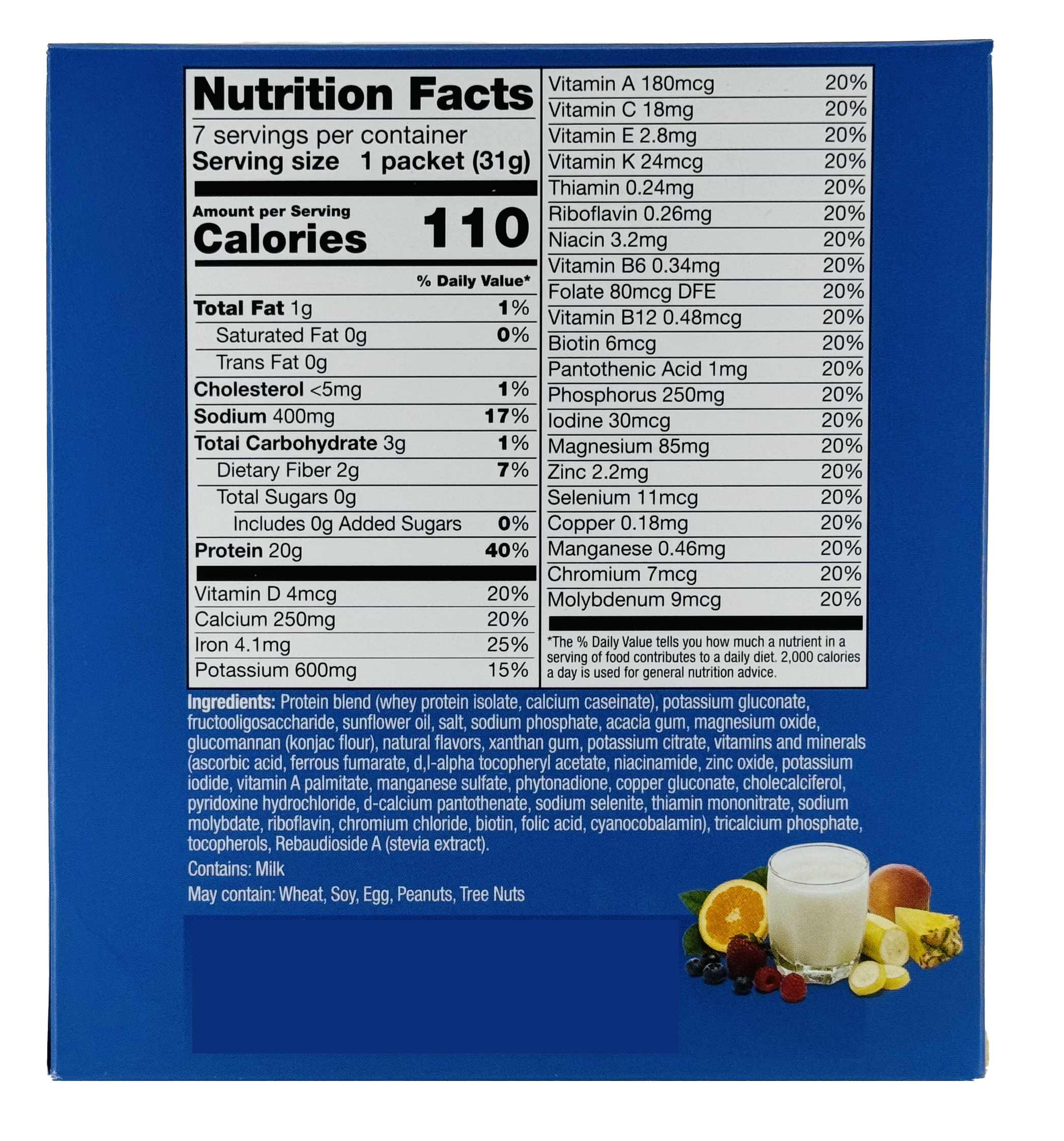 Nutrition Facts PROTI VLC SMOOTHIE BASE