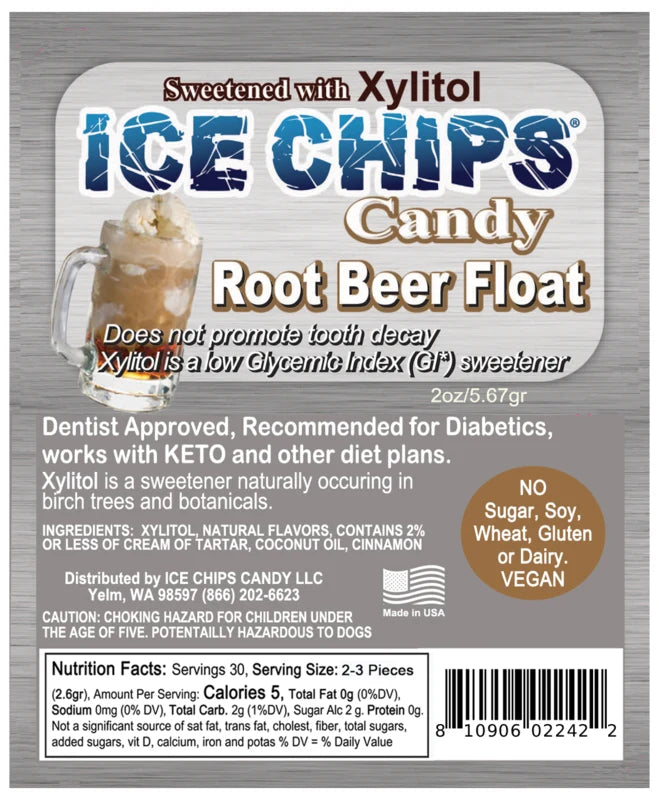 Root Beer Float Ice Chips Candy 2 oz (5.67g) Resealable Pouch