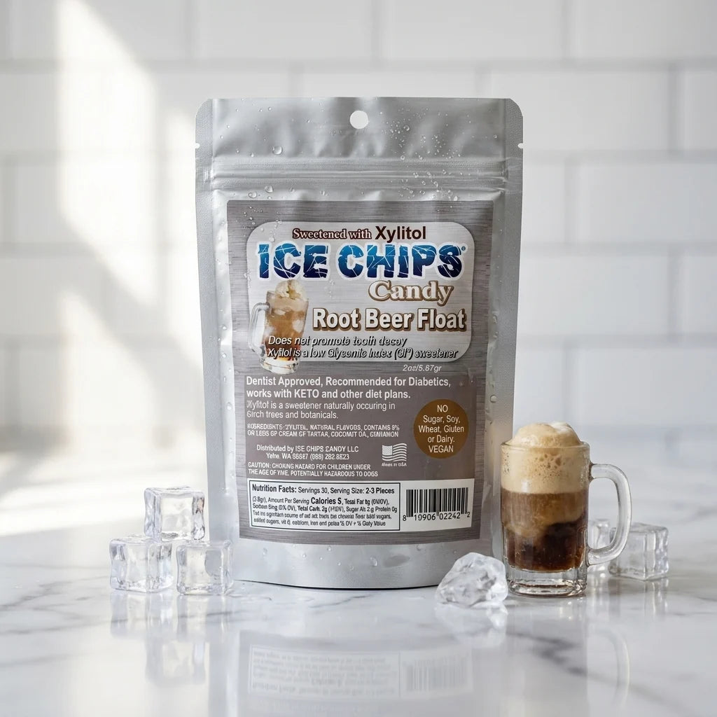 Root Beer Float Ice Chips Candy 2 oz (5.67g) Resealable Pouch