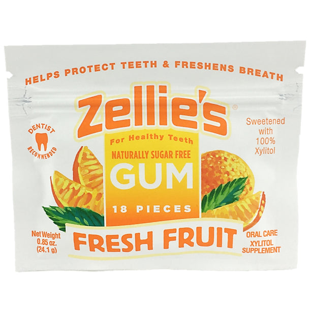 Zellie's Fresh Fruit Gum 18ct Pouch