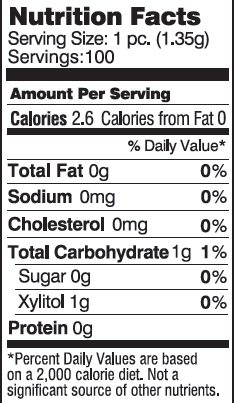 Nutrition Facts & Ingredients Zellie's Peppermint 100ct. Gum Jar